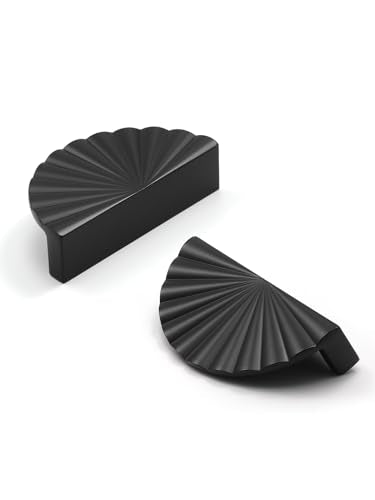 5 Pack Black Cabinet Pulls 3" Hole Center Cup Flat Matte Black Drawer Pulls Kitchen Cupboard Bathroom Dresser Cabinet Hardware Handles Zinc Alloy - color: Black, size: 3"(76mm) Hole Center