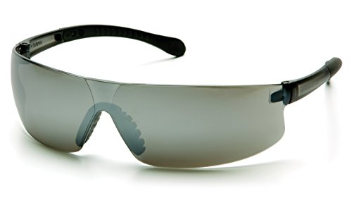 Pyramex Provoq Safety Eyewear Blue Mirror Lens Black Temples - color: Silver Mirror Lens/ Black Frame
