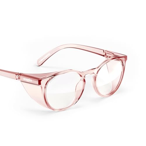 Stoggles Round Z87.1 Certified Polycarbonate Safety Glasses, Scratch & Shatter-Proof, Blue-Light & UV Blocking Lens, Top & Side Shields, Anti-Fog Dip Coated, Durable, Protective & Stylish Eyewear - color: Sangria