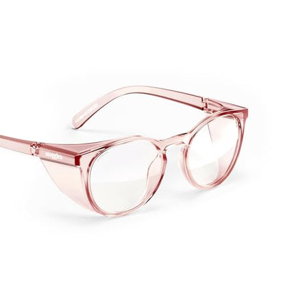 Stoggles Round Z87.1 Certified Polycarbonate Safety Glasses, Scratch & Shatter-Proof, Blue-Light & UV Blocking Lens, Top & Side Shields, Anti-Fog Dip Coated, Durable, Protective & Stylish Eyewear - color: Sangria