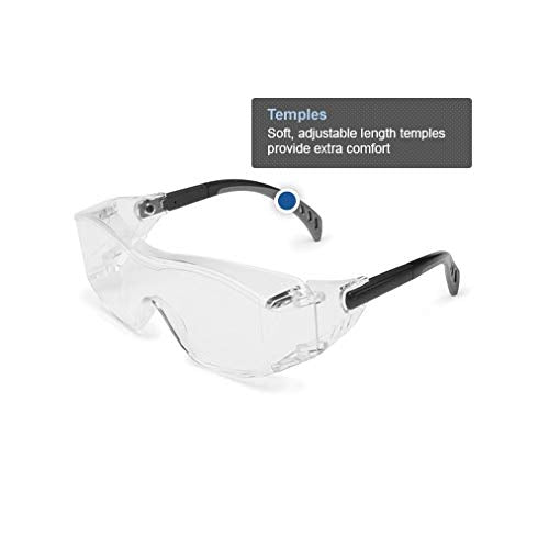 Gateway Safety 6983 Cover2 Safety Glasses Protective Eye Wear - Over-The-Glass (OTG), Gray Lens, Black Temple - color: Smoke, size: 1 Pair
