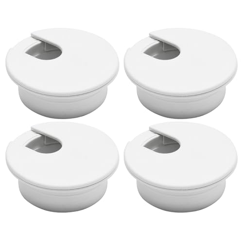 Desk Grommet 2" (50 mm), Desk Cord Hole Cover, Cable Grommet ABS Plastic, Desk Hole Grommet for Office and Home Table Cable, Detachable Cable Cord Organizer (White 4 Pcs) - size: 2" (50 mm), style: 4 pcs White