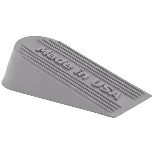 Large Big Rubber Door Stopper Made in USA - Door Stop Wedge for Carpet, Tile, Concrete Floor, Tall Door Stoppers for Bottom of Door - Heavy Duty for Commercial & Home - 6.5 x 2.75 x 1.9 Inches - Grey - color: Gray