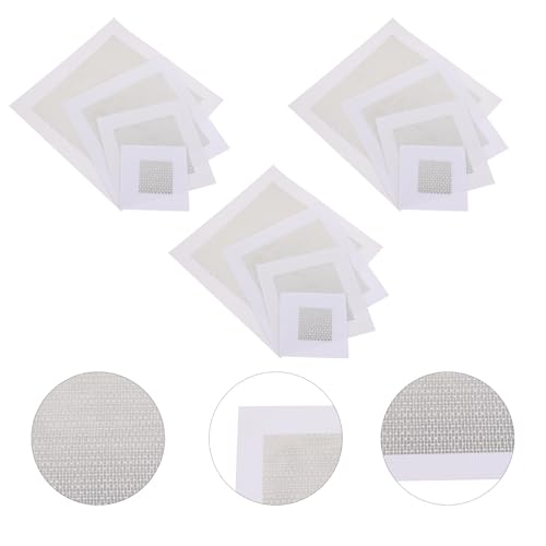 Kisangel 12pcs Self-Adhesive Fiberglass Wall Repair Patches Mesh Patch Kit for Drywall Hole Fixing White 2-8 Inch Household Wall Repair Supplies