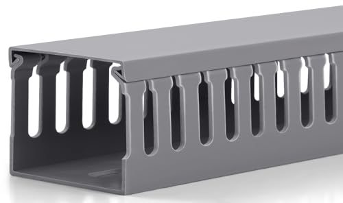 ZhiYo H2 x W2.4in Professional Server Rack Cable Management Raceway, 95in(4X L23.6in) Cable Raceway Kit, Electrically Safe PVC, Open Slot Wire Cord Hider for Under Desk/Computer/Network Cords - color: Grey, size: 2in H × 2.4in W × 95in L