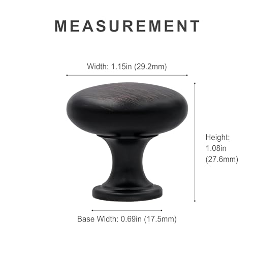 HESTIA HARDWARE 10 Pack | Oil Rubbed Bronze Cabinet Knobs and Pulls for Kitchen Bathroom Drawer | Bronze Round Knobs | Drawer Dresser Pulls(Z5.10.O) - color: Oil Rubbed Bronze