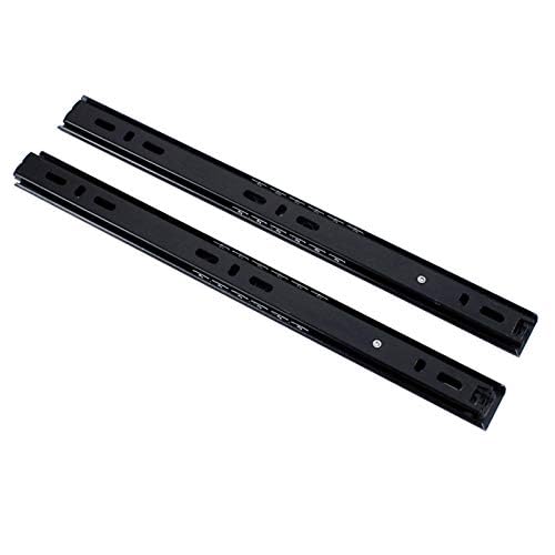 Drawer Slides 14 Inch Ball Bearing Full Extension 3 Section Slide Track Mounting Drawer Runners Slider for Cabinet Home Furniture, 2 Pack(Black 14 Inch) - size: 14 Inch