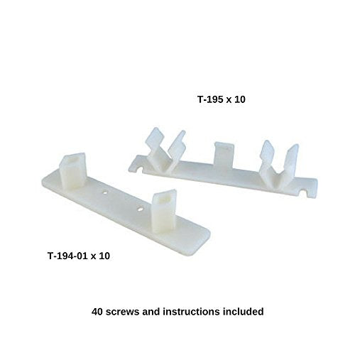 False Front Cabinet Clips (5 Sets) with Screws & Instructions - Tenn-Tex False Front Clips/False Drawer Clips (4 1/4" Opening) - size: Set of 5