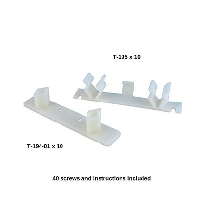 False Front Cabinet Clips (5 Sets) with Screws & Instructions - Tenn-Tex False Front Clips/False Drawer Clips (4 1/4" Opening) - size: Set of 5