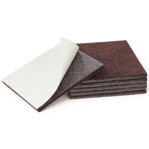 6Pcs Square Felt Furniture Pads 4" x 4" Self Adhesive Square Furniture Felt Pad Cuttable Anti Scratch Furnitures Pads Floor Protectors Furnitures Sliders for Hardwoods Cabinet Laminated Floors