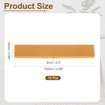 uxcell Felt Strips with Adhesive Backing, 10 Pcs 1" x 6" x 0.2" Anti Scratch Furniture Felt Tapes Self-Stick Pads for Protecting Hardwood Floor, Light Brown - color: Light Brown