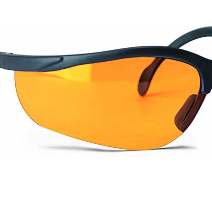 Walker's Sport High-Grade Polycarbonate Lenses Half Frame Soft Rubber Nose Piece Adjustable Safety Shooting Glasses - color: Amber, size: One Size