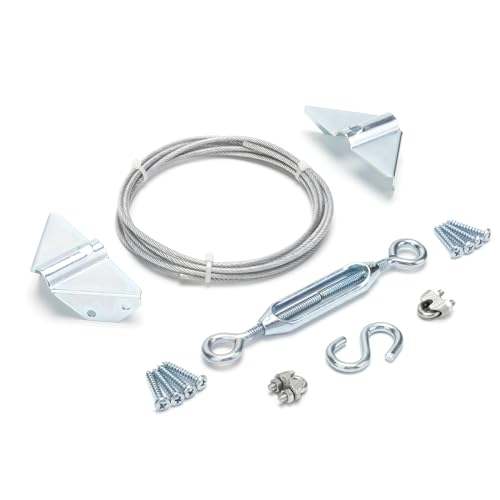 Anti-Sag Gate Kits for Wooden Fence, Zinc Plated Steel, Gate Support Cable Kit Hardware, Gate Sag Frame Kit Hardware for Wooden Fence, Wood Gate Door Repair Kit for Outdoor, 1 Pack, Silver - color: Silver