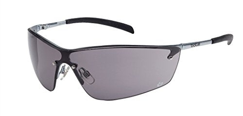 Bolle Safety Glasses Silium Eyewear with Silver Metal Frame and Smoke Lens Sunglasses SILPSF 40074