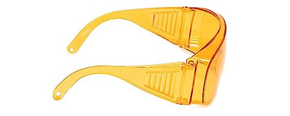 Calabria Fit Over Safety Glasses | Polarized Sunglasses Over Glasses | Wrap Around Anti-Fog | Scratch Resistant | Unisex - color: Tangerine Orange