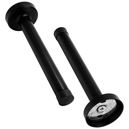 1pc 6 Inch Door Stops, Self Adhesive Long Door Stopper, Stainless Steel Sound Dampening Door Stop, Wall Mount Screw Doorstop with Rubber Bumper (Upgraded Black) - size: 6 Inch-upgraded Black
