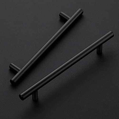 Ravinte 10 Pack 8-13/16 Inch Cabinet Handles Matte Black Stainless Steel Kitchen Drawer Pulls Cabinet Pulls 8-13/16"Length,6-1/4" Hole Center - size: 8-13/16 Inch（6-1/4 Inch Hole Center）