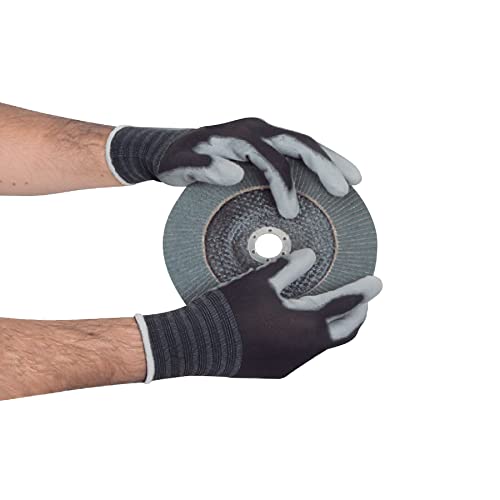 TRUPER GUX-MEC-L Polyurethane Coated Nylon Gloves, Knitted Cuff. Size L