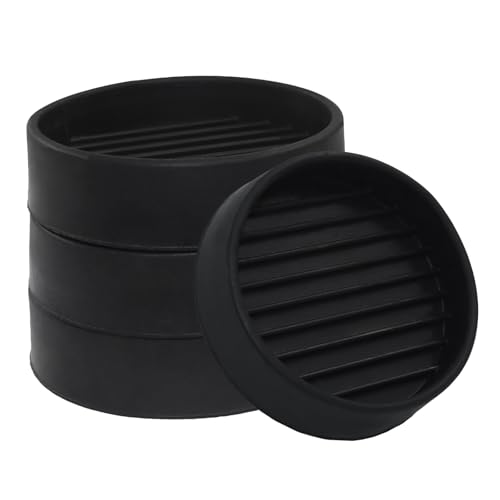 BokWin 2x2 Inch Round Rubber Furniture Pads (4 Pack) - Strong Grip Non Slip Cups, Secure Anti Slide Feet for Bed Couch Table Chair - Floor Protectors Stop Movement, Black - size: 2 x 2 inch
