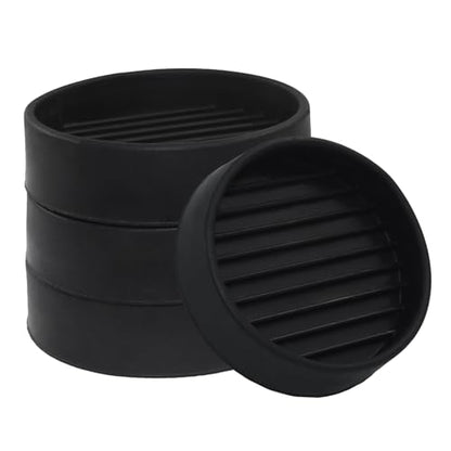 BokWin 2x2 Inch Round Rubber Furniture Pads (4 Pack) - Strong Grip Non Slip Cups, Secure Anti Slide Feet for Bed Couch Table Chair - Floor Protectors Stop Movement, Black - size: 2 x 2 inch