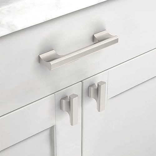 Asidrama 10 Pack 3.75 Inch(96mm) Brushed Satin Nickel Kitchen Cabinet Handles, Cabinet Pulls Kitchen Cabinet Hardware Cupboard Handles Drawer Pulls - color: Brushed Satin Nickel, size: 3.75" Hole Center(96mm), style: 10 Pack