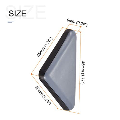 METALLIXITY PTFE Furniture Slider Gliders (45x35x35mm) 12Pcs, Triangle Self-Adhesive Floor Protector Pads - for Furniture Carpets