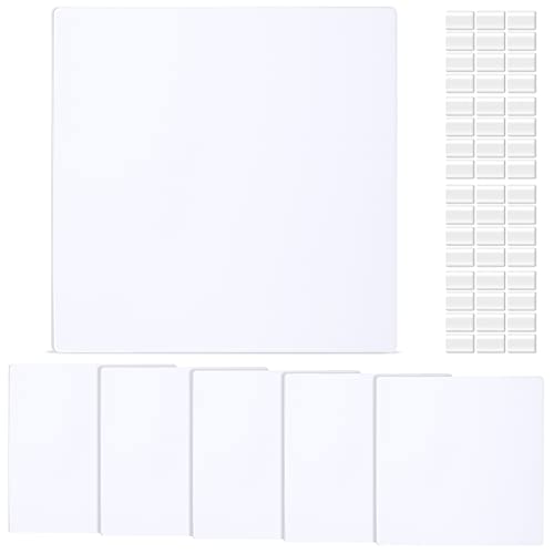 Sosation 6 Pcs Square Plastic Flat Blank Plate Wall Hole Cover Ceiling Cover Plate with 48 Pcs Double Faced Adhesive Tape for Ceilings or Wall(7 Inch) - size: 7 Inch