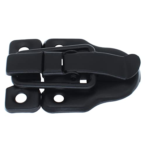 2 Pack Retro Style Duckbilled Toggle Hasp Latch Antique Printed Hinge Kit with Mounting Screws Decorative Wooden Jewelry Box [FDXGYH, Black]