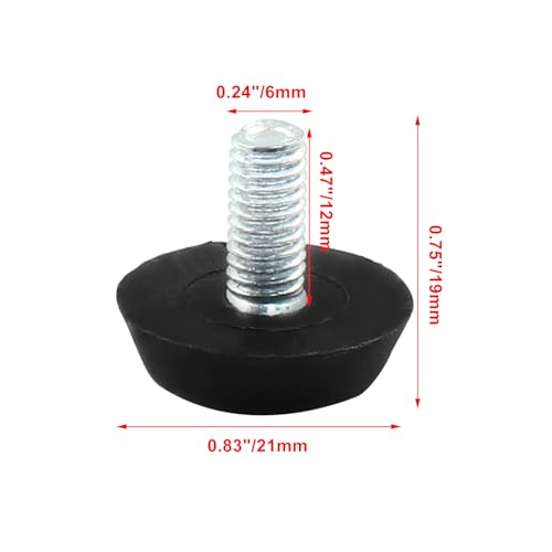 8 Pcs Furniture Lvelers M6 x 12mm Table Leg Levelers, Levelling Foot Screw on Furniture Adjuster Mini Adjustable Feet for Furniture Legs Patio Furniture Feet - Black - size: M6 x 12mm