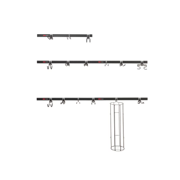 Rubbermaid 20-Piece FastTrack Garage Wall-Mounted Storage Kit 5 Rails and 15 Hooks for Home/House/Tool/Sports/Utility Purposes - size: 5 Rails, 15 Hooks
