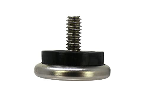 Shepherd Hardware 9451 1-1/4-Inch Threaded Stem Furniture Glides, 1/4-Inch Stem Diameter, Metal Base with Rubber Cushion, 4 Count (Pack of 5),Silver - size: 1-1/4-Inch (Pack of 5)
