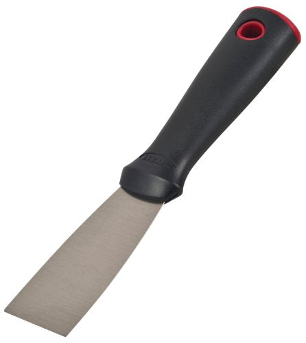 HYDE TOOLS 4101 1-1/2" Putty Knife - Flexible Blade - High Carbon Steel Blade is Tempered and Satin Finished - Handle is Reinforced Polypropylene and is Solvent Resistant