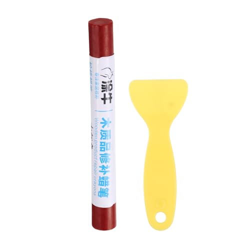 HARFINGTON Wood Filler Sticks Wood Furniture Scratch Repair Filler Sticks Furniture Touch Up Markers with Yellow Scraper for Wood Holes Wood Floor Table Door Cabinet, Ice Red - color: Ice Red