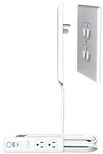 Smart Sleek Socket: Universal Outlet Concealer with Wi-Fi Smart Power Strip - size: 5ft - Smart, style: Inverted Outlet