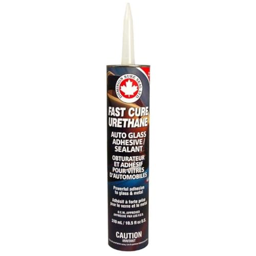 Dominion Sure Seal Fast Cure Urethane Auto Glass Adhesive & Sealant – Windshield Repair Kit, Silicone Sealant for Glass & Windows, 10.5 oz
