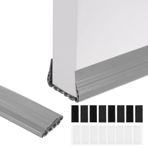 PATIKIL 36.6 Inch Under Door Draft Stopper, PVC Door Draught Excluder with Brush Storm Door Sweep Door Bottom Seal Fit for 1.3"-2.17" Thickness Interior Exterior Doors, Gray - color: Gray