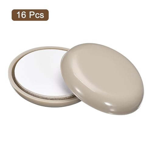 uxcell Furniture Sliders, 16Pcs 1 1/2" - Plastic Self-Adhesive Round Sliding Pads, Chair Glides for Carpeted Tile Vinyl Hardwood Floors (Grey) - size: 1 1/2"