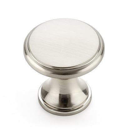 Ravinte 10 Pack Brushed Nickel Kitchen Cabinet Knobs, Solid Silver Pulls Zinc Handles Simple Drawer Cabinet Hardware for Cupboard Drawer Knobs - color: Brushed Nickel