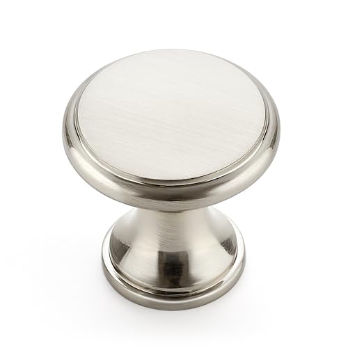 Ravinte 10 Pack Brushed Nickel Kitchen Cabinet Knobs, Solid Silver Pulls Zinc Handles Simple Drawer Cabinet Hardware for Cupboard Drawer Knobs - color: Brushed Nickel