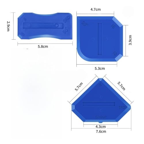 3 Pcs Silicone Caulking Tools, Sealant Grout Finishing Kit for Bathroom & Kitchen, Caulk Smoothing Tool Set, Grout Tool for Tile Sealing