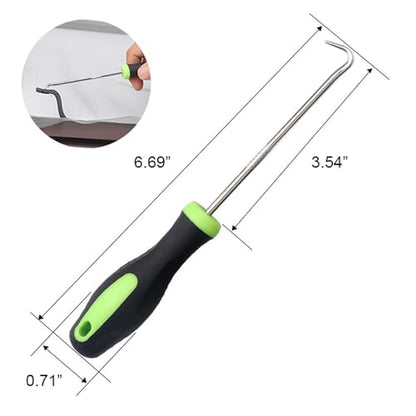 Windows Screen and Screen Door Repair Kit Including Steel/Nylon Roller with Bearing, Spline Removal Hook, Screen Retainer Spline and Screen Clips for Installing Door Window Mesh, 5pcs