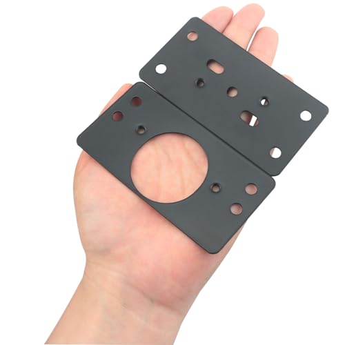 2 Sets Black Stainless Steel Repair Plate Multi Hole Hinge Mounting Plate Furniture Restoration Tool Suitable for Cabinet Storage Units Wardrobes Dressers