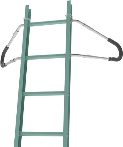 Ladder Stabilizer for Roof, Ladder Standoff Brackets with Foam Elbows and Anti-Shedding Device, Silver