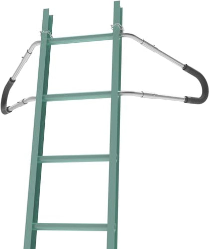 Ladder Stabilizer for Roof, Ladder Standoff Brackets with Foam Elbows and Anti-Shedding Device, Silver
