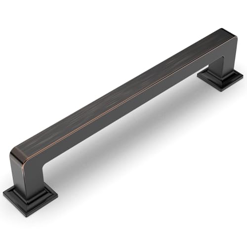 Amerdeco 10 Pack Oil Rubbed Bronze Cabinet Pulls 6.3 Inch(160MM) Hole Centers Kitchen Cabinet Handles Cabinet Hardware Kitchen Handles for Cabinets Cupboard Handles Drawer Pulls ZH0019 - color: Oil Rubbed Bronze, size: 6.25"/160MM Hole Center