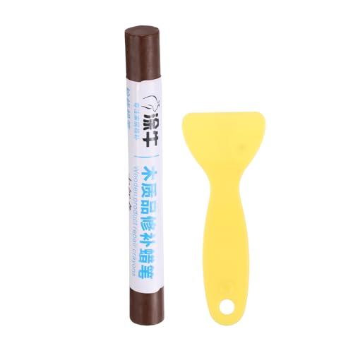 HARFINGTON Wood Filler Sticks Wood Furniture Scratch Repair Filler Sticks Furniture Touch Up Markers with Yellow Scraper for Wood Holes Wood Floor Table Door Cabinet, Dark-Brown - color: Dark-brown
