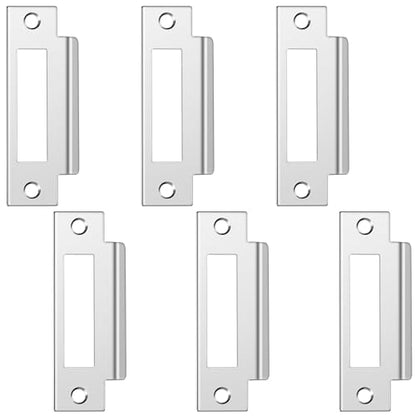 6Pcs 4-7/8" Zinc Plated Strike Plate Universal Door Strike Plate Replacement Lock Strike Plate T Strike Deadbolt Strike Plate Door Backplate Iron with Brushed Zinc Finish for Use(Large Hole) - color: 6PCS