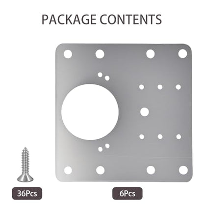6PCS Cabinet Hinge Repair Plate Kit – Stainless Steel Hinge Repair Plates for Cabinet Doors, Kitchen, Cupboards & Furniture with Mounting Screws