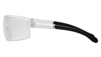 Pyramex Provoq Safety Eyewear Blue Mirror Lens Black Temples - color: Clear Anti-fog Lens/ Black Frame