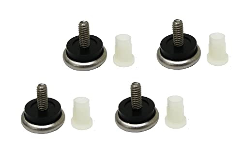 Shepherd Hardware 9451 1-1/4-Inch Threaded Stem Furniture Glides, 1/4-Inch Stem Diameter, Metal Base with Rubber Cushion, 4 Count (Pack of 5),Silver - size: 1-1/4-Inch (Pack of 5)